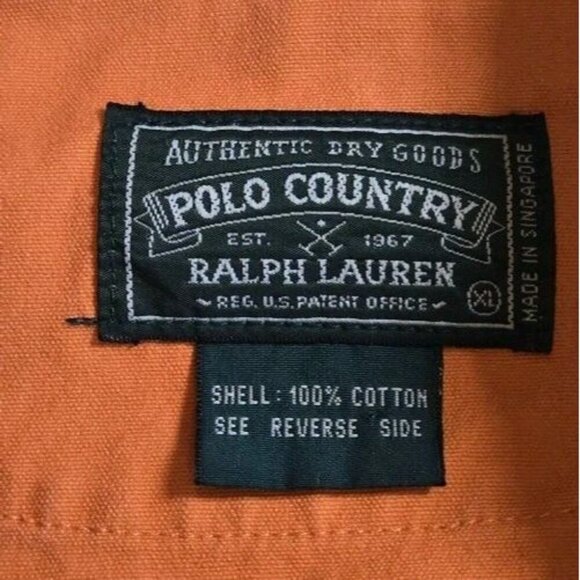 VTG Polo Country Ralph Lauren Mens Sz XL Jacket Windbreaker Orange W Green Logo - Picture 7 of 11